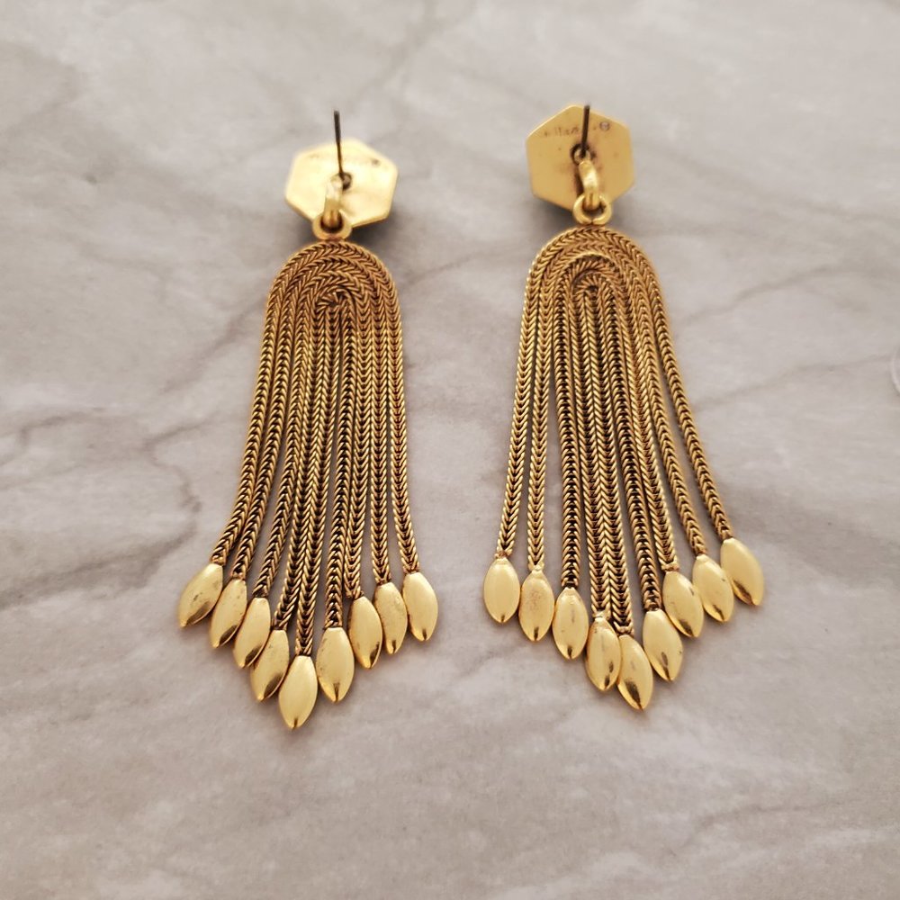 💙 Stella and Dot Odeon Antiqued Chandler Convertible Stud Drop Dangle Earrings - Picture 6 of 10
